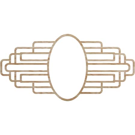 Ekena Millwork Elizabeth Wood Fretwork Pierced Medallion, 28"W x 14"H x 7 3/4"IW x 13 1/4"IH x 3/8"T, Red Oak CMWP28X14X0375EBRO